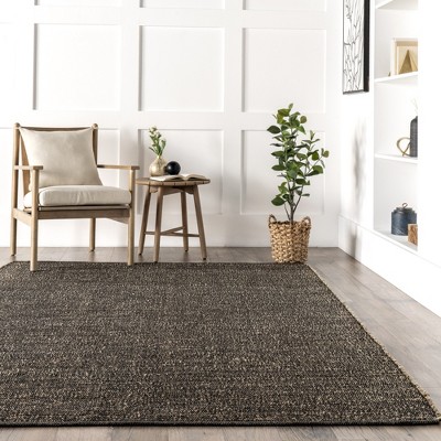 Charcoal Cotton-Blend 6' x 9' Flat Woven Handmade Area Rug