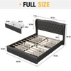 LED Bed Frame, Upholstered Platform Bed Frame with Wingback Headboard - 2 of 4