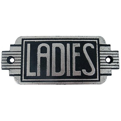 Design Toscano Streamlined Art Deco Cast Iron Ladies Room Door Sign