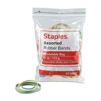 Staples Economy Rubber Bands Assorted Sizes and Colors 511378