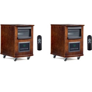 ROVSUN 1500W Quartz Infrared Heaters with Remote, Electric Space Heater with Wheels, Timer, Tip-Over & Overheat Protection for Indoor Home - 2 Set - 1 of 4