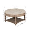 NicBex Ottoman for Bedroom, 2 Tier Ottoman with Wooden Shelf,Ottoman for Bedroom,Living Room,Entryway - 3 of 4