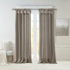 Yukimo 95" Twist Tab Lined Window Curtain Panel - Pewter Faux Silk, Oeko-Tex Certified, Machine Washable - 2 of 4