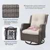 Bestier Patio Wicker Glider Swivel Chairs with Padded Cushion, Outdoor PE Rattan Rocking Chair with Ergonomic High Back for Garden, Porch, Backyard - 4 of 4