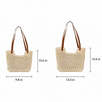 Alilang Woven Mesh Tote Bag Lightweight Shoulder Handbag Large Capacity Vacation Beach Purse, Large — фото 5