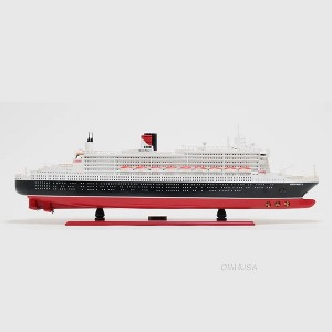 Old Modern Handicrafts Queen Mary II Cruise Ship Model 40 Inch Handcrafted with 1000+ Windows & Details - 1 of 4