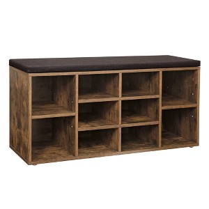 Shoe Storage Bench Shoes Organize with 10 Cushion and Cushion Seat - 1 of 4