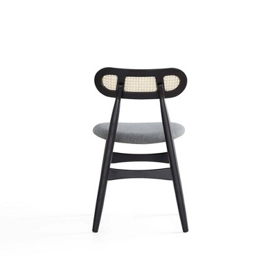 Gray and Black 7-Piece Wood Dining Set with Oval Back Chairs