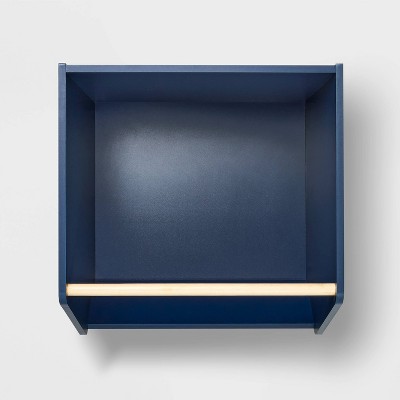 Blue Stackable MDF Kids' Storage Bin with Wooden Rod