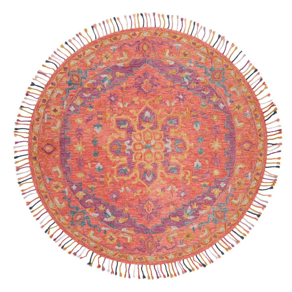 7' Medallion Tufted Round Area Rug Pink/Violet - Safavieh
