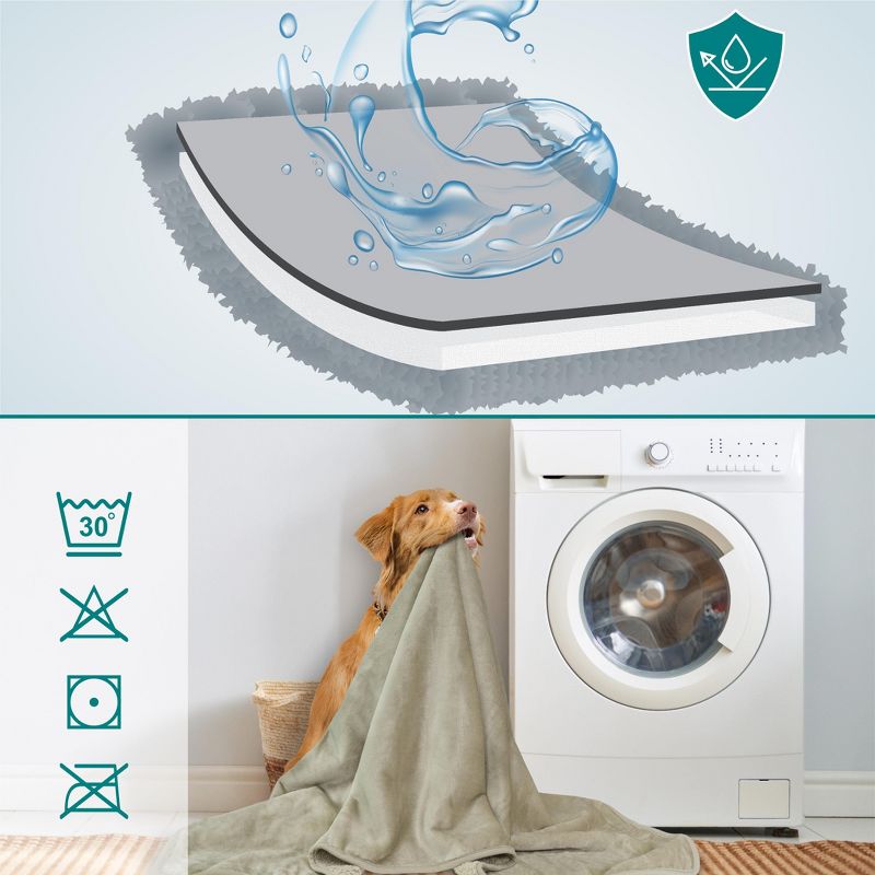 PetAmi Waterproof Dog Blanket For Pet Cat, Faux Shearling Fleece Couch Cover, Soft Plush Washable Reversible Throw, 4 of 8