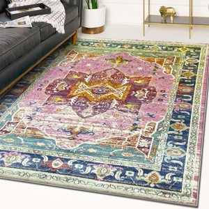 Luxe Weavers Boho Chic Medallion Multicolor Indoor 8x10 Area Rug - 1 of 4