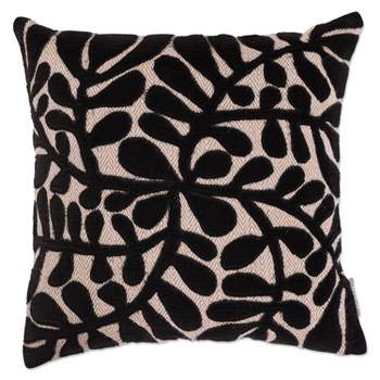 18"x18" Indoor Matisse Square Throw Pillow Black - Pillow Perfect