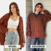 EXLURA Womens 2025 Oversized Cardigan Sweaters Fall Winter Lightweight Soft Knit Cardigan Open Front Button Outwear Coats - 2 of 4