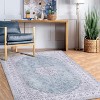 Washable Vintage Rug Non Slip Low Pile Rug Soft Throw Floor Cover Floral Foldable Indoor Carpet for Living Room Bedroom Playroom Nursery - 2 of 4