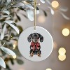Lomsoe Dog Ornament Dogs Lovers Christmas Xmas Ornaments Decor Funny Christmas Hanging Ceramic Ornament - 2 of 4