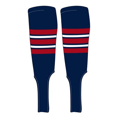 MK Socks Traditional Baseball Stirrups Pattern E-7 Navy, Red, White (L)