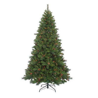  Kurt Adler 7.5' Pre-Lit Multi-Color Burlington Spruce 