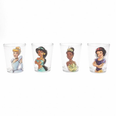 Silver Buffalo Disney Royalty 1.5-Ounce Mini Shot Glasses | Set of 4