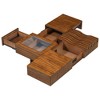 CAVINAS 33" Mid Century Modern Coffee Table, Unique Square Wooden Coffee Table with 3 Drawers, Tempered Glass and Solid Wood Legs for Living Room - 4 of 4
