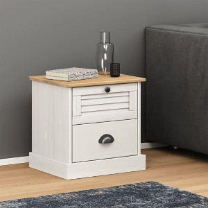 vidaXL Bedside Cabinet Solid Wood Pine - 1 of 4