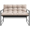 vidaXL Patio Bench with Cushion Taupe 44.5" Steel - 4 of 4