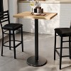 Flash Furniture Bennett Rectangular Solid Wood Commercial Indoor Tabletop with 18" Round Bar Height Rust-Resistant Cast Iron Base - 2 of 4