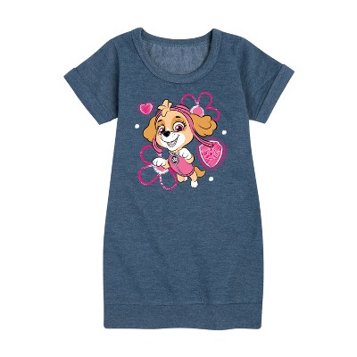 - Paw Patrol - Skye Sketch Graphic Short Sleeve Fleece Dress