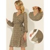 Allegra K Women's Boho Floral V Neck Tie Waist Long Sleeve Chiffon Wrap Midi Dress - 2 of 4