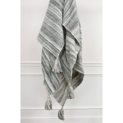 50"x60" Stripe Throw Blanket Gray - Rizzy Home