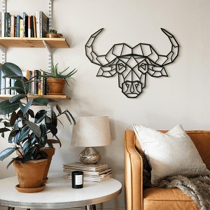 Bull Head Metal Wall Art – Metal Wall Decor – Home Office and Living Room Decoration - 1 of 4