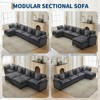 Modular Sectional Sofa,Corduroy Cloud Couch with Movable Ottoman&Throw Pillows,Modern L/U-Shaped Sofa,Comfy Deep Seat Couch for Living Rooms,Bedroom - 3 of 4