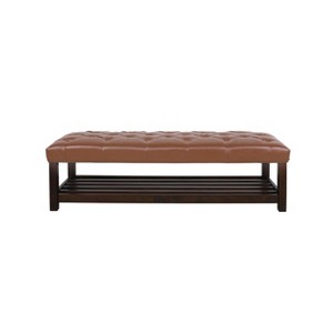NicBex Modern 60.25" Bedroom Bench Wood Accent Stools with Open Shelf for Bedroom and Entryway - 1 of 4