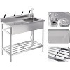 Coucheta Free Standing Single Bowl Utility Sink with Hot/Cold Water Pipe, Faucet, Adjustable Legs - for Indoor & Outdoor Use - 3 of 4
