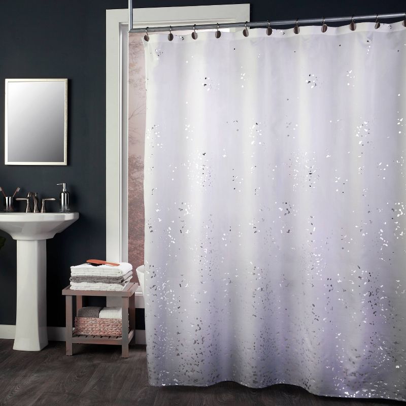 Splatter Shower Curtain Gray - SKL Home, 4 of 6