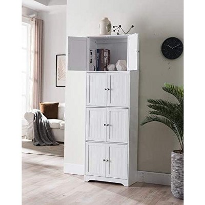 White 68" Tall Office Cabinet with Adjustable Shelving