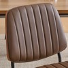 Kumasinova 19"H Modern Retro Dining Chairs Set of 2,Ergonomic Side Chairs with Bentwood Seat & Back,Waterproof PU Leather/Plush Linen Chairs - 4 of 4
