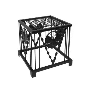 16" Iron Modern Indoor Outdoor Julia Butterfly Plant Stand Black Powder Coat Finish - Achla Designs: Freestanding Square Planter Holder - 1 of 4