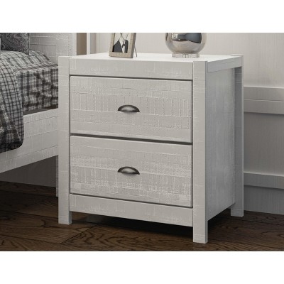 NicBex Nightstand with 2 Drawers,23.5 inch/15.75 inch Bedside Table with Metal Handles and  Elegant Finish,Side Table for Bedroom,Living Room,White