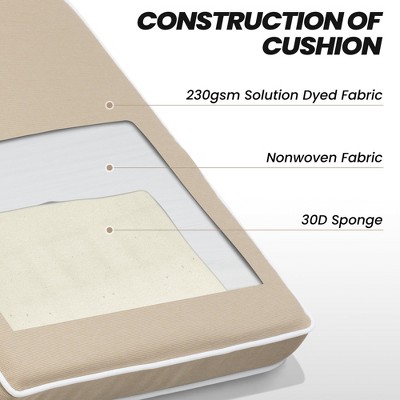 Beige and Off-White Foam Outdoor Chair Cushions Set