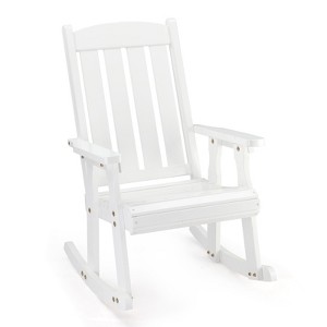 Karl Home | 28 in. Solid Wood Slat Back Outdoor Rocking Chair with Cushion - 1 of 4