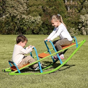 Kids Rocker Seesaw Outdoor Playground Equipment - Boat Design, Green - 1 of 4