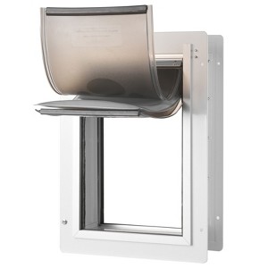 VEVOR Pet Door, 14.25" x 21.1" Metal Frame with Lock and 3-Flap System, Weatherproof Doggy Door, White - 1 of 4