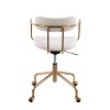 Sapphtopaz Modern Office Chair with Wheels Adjustable Height Velvet Upholstered Desk Swivel Chair with Golden Base Vanity Chair for Home Office - 4 of 4