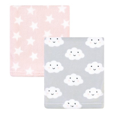 Hudson Baby Infant Girl Silky Plush Blanket, Pink Cloud, 30x36 inches