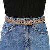 Allegra K Women's PU Leather Metal Buckle Skinny Hollow Grommet Waist Belts - 4 of 4