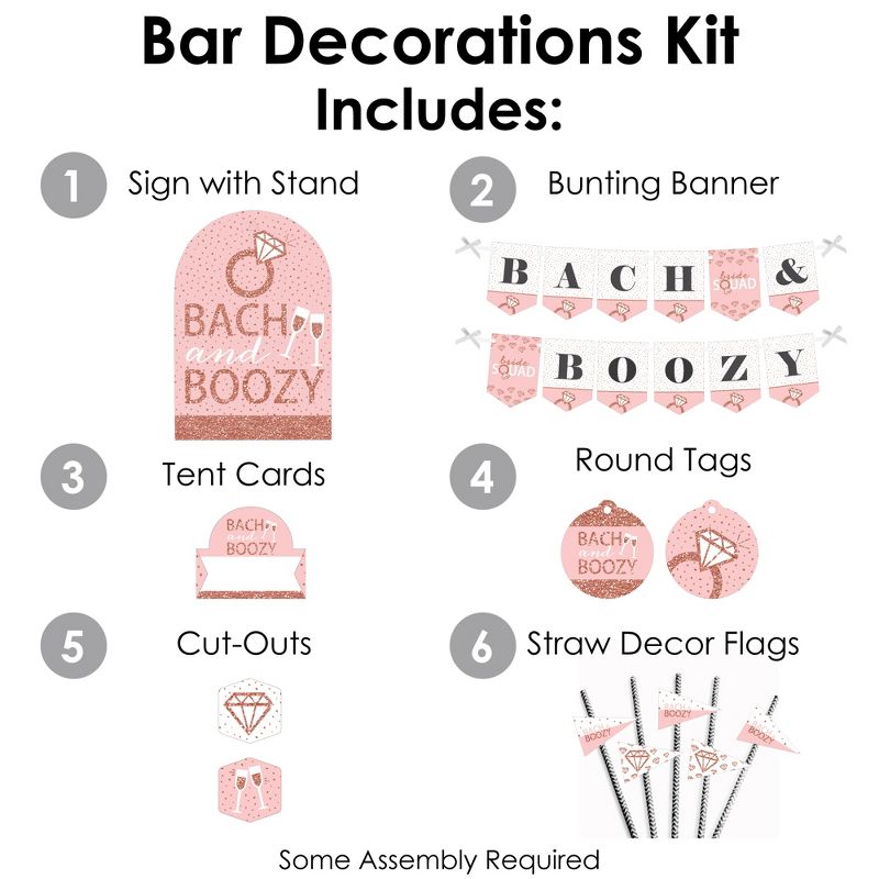 Big Dot of Happiness Bride Squad - DIY Rose Gold Bridal Shower or Bachelorette Party Bach and Boozy Signs - Drink Bar Decorations Kit - 50 Pieces, 3 of 9
