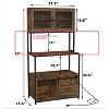 6-Layer Kitchen Bread Rack with Power Socket, Industrial Microwave Rack with Shelves, Kitchen Utility Storage Rack, Vertical Storage Rack (Brown) - 2 of 2