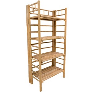 Nordlys Solid 4-Tier Bamboo Wood Bookcase Modern Design Style Living Room - 1 of 4