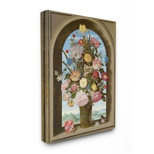 Stupell Industries Vintage Floral Bouquet Brown Gothic Window Arch - 1 of 4